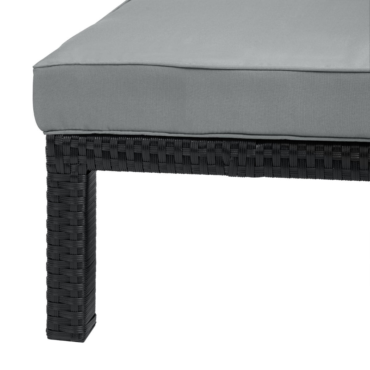GARTENLIEGE 2er Set PEACH - Schwarz, Kunststoff (66/22/196cm) - SVITA