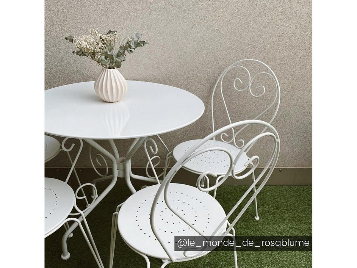 GARTENESSGRUPPE im Set - 4 -Sitzer - Metall - weiß - GUERMANTES - Weiß, Metall - Vente-Unique