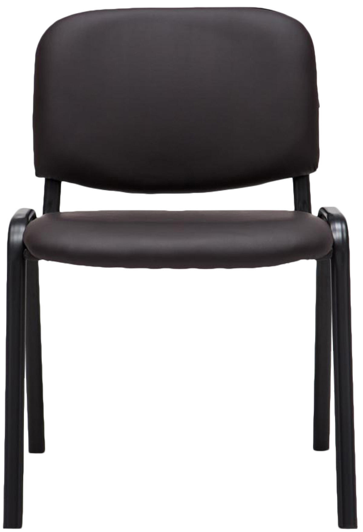 BESUCHERSTUHL Lederlook braun - Schwarz/Braun, Textil/Metall (53/83/53cm) - CLP