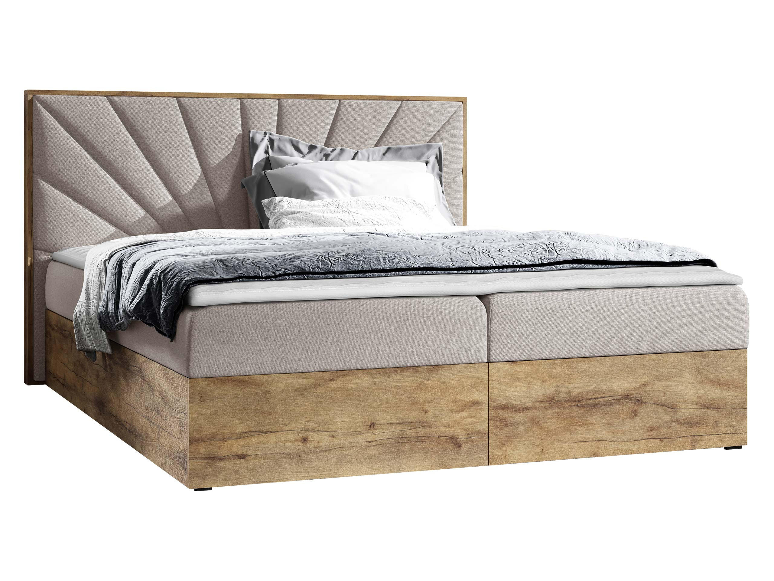 BOXBETT Wood 7 - Naturfarben, Holz/Textil (200/200cm) - MIRJAN24
