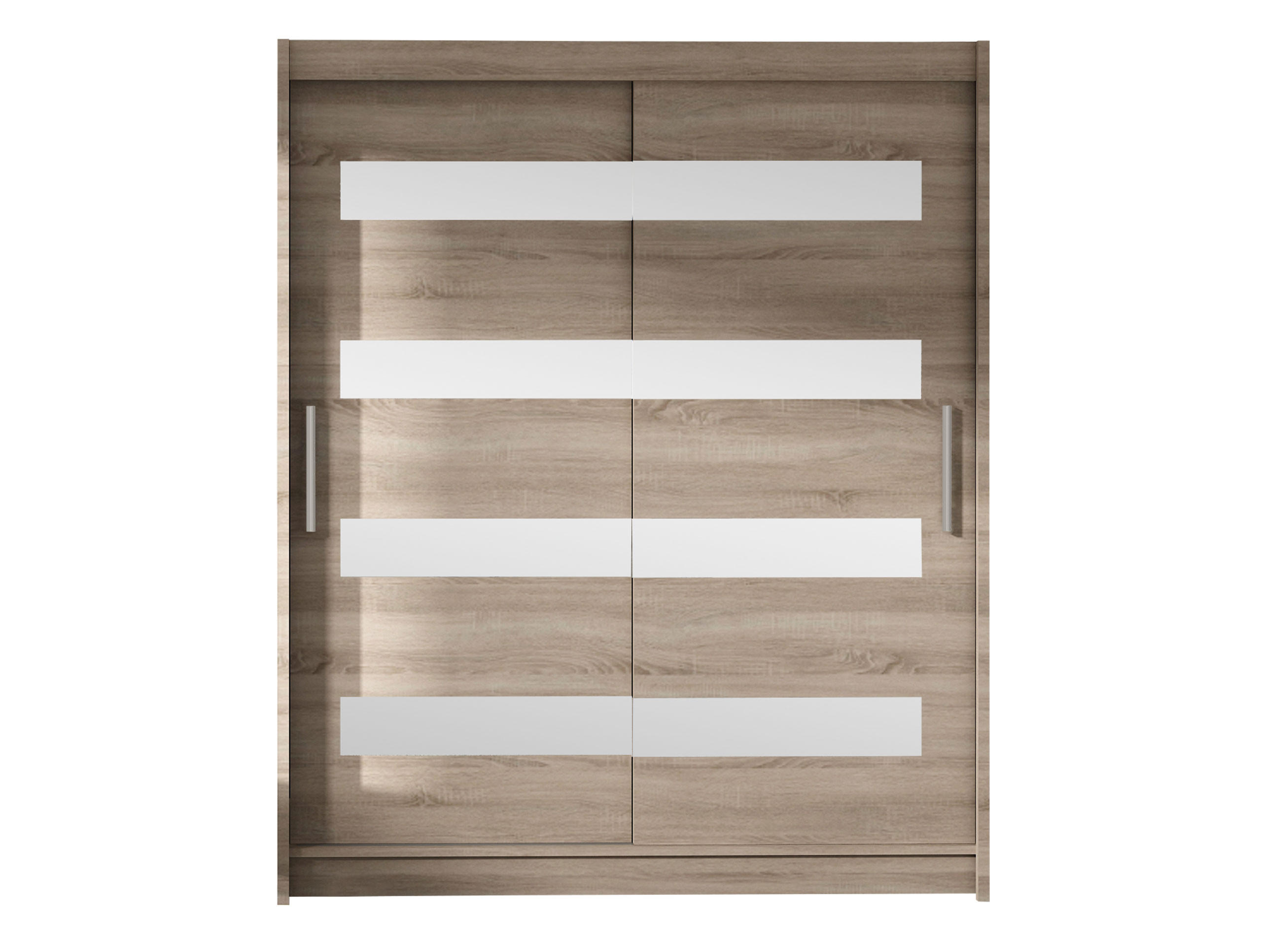 SCHWEBETÜRENSCHRANK Westa XIII - Silberfarben/Trüffeleichefarben, Holzwerkstoff/Metall (150/200/58cm) - MIRJAN24
