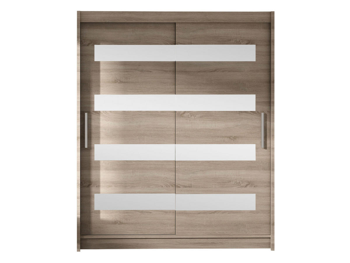 SCHWEBETÜRENSCHRANK Westa XIII - Silberfarben/Trüffeleichefarben, Holzwerkstoff/Metall (150/200/58cm) - MIRJAN24