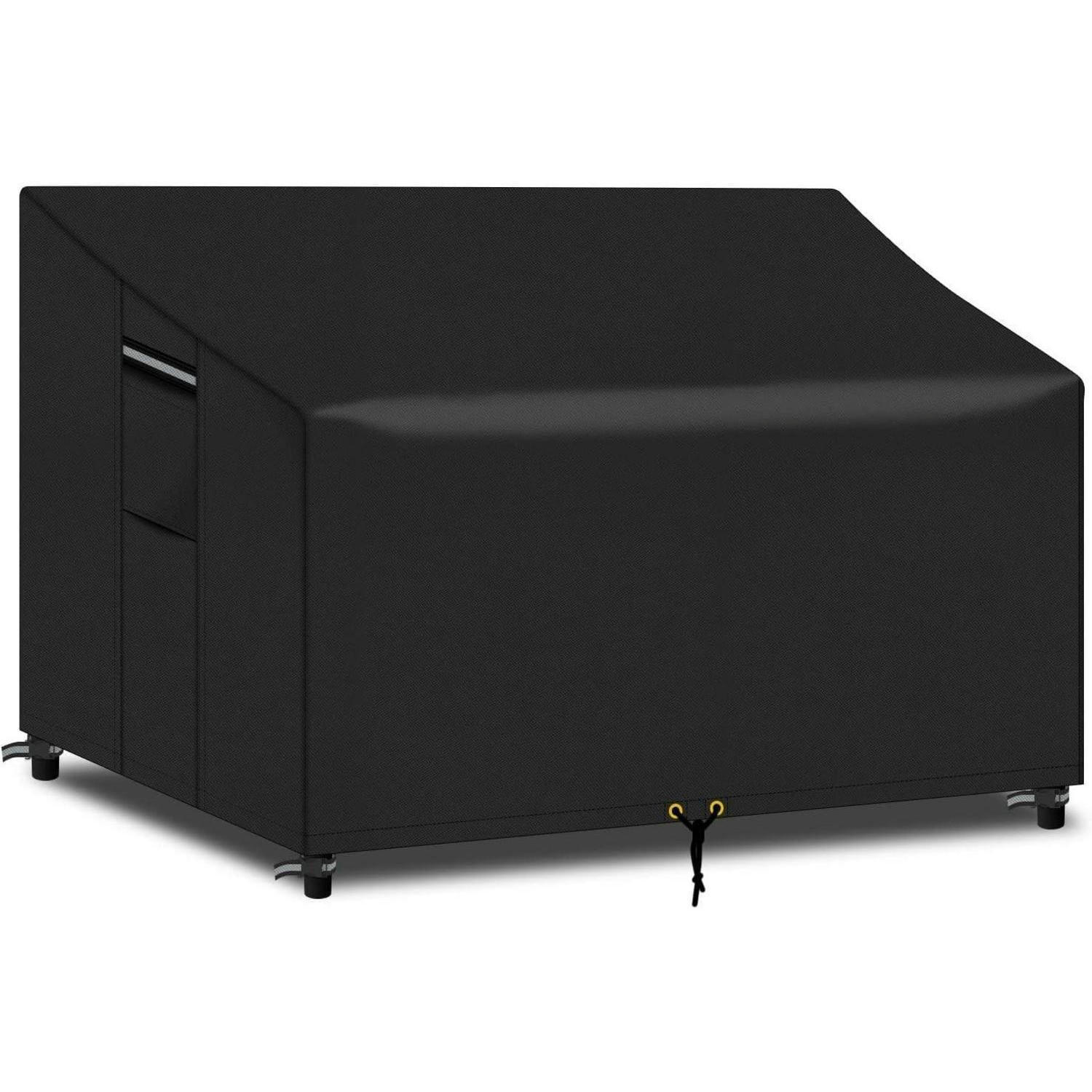 GARTENBANK Abdeckung Wasserdicht 163x66x63/89cm Schwarz - Schwarz, Kunststoff (66/89/163cm)