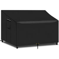 GARTENBANK Abdeckung Wasserdicht 163x66x63/89cm Schwarz - Schwarz, Kunststoff (66/89/163cm)