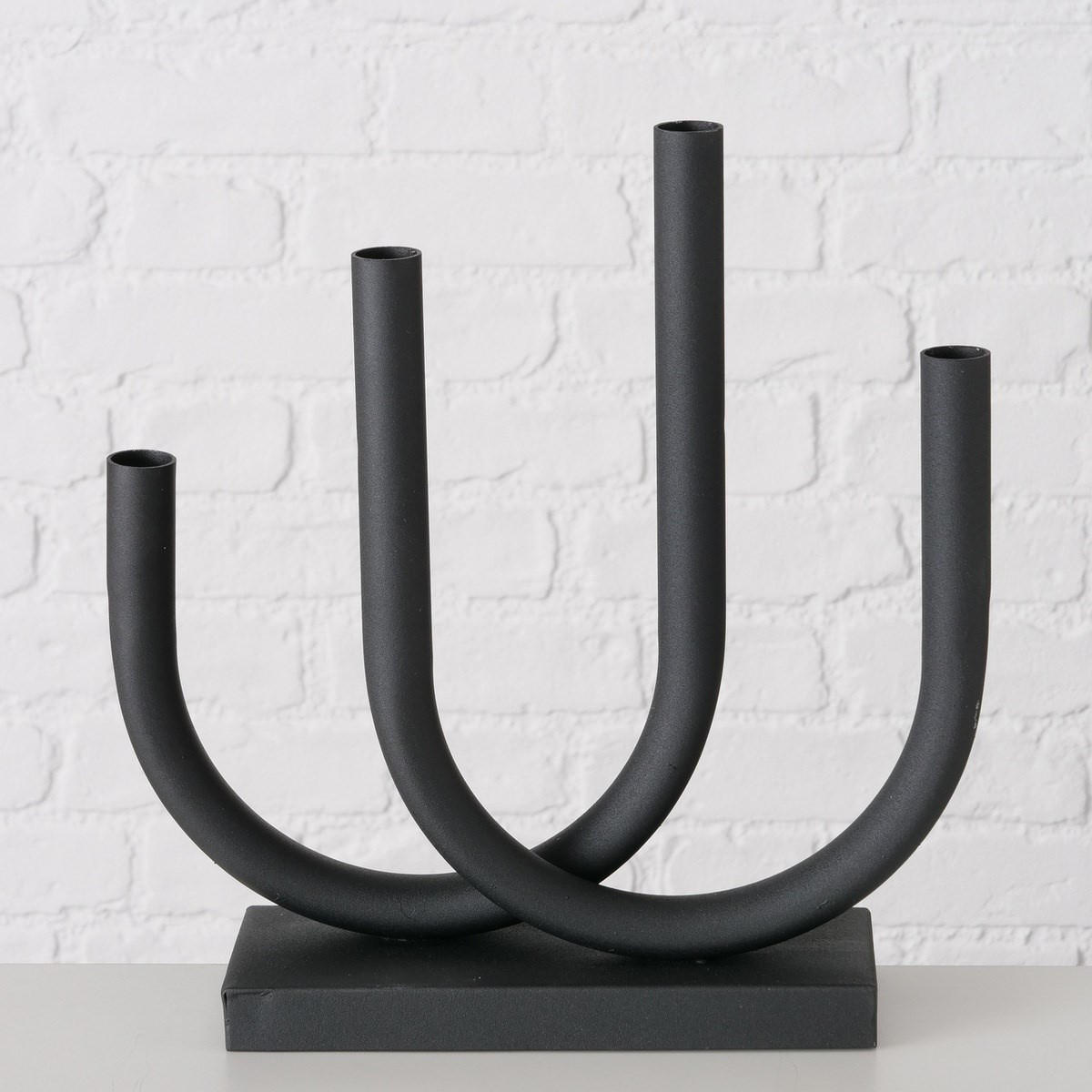 KERZENSTÄNDER Tonis 33/9/34 cm - Schwarz, Metall (9/34/33cm) - Boltze Home