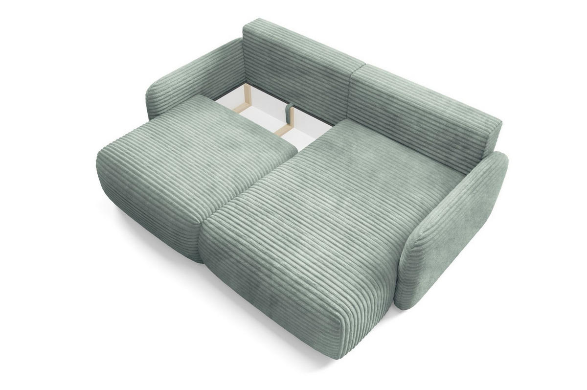 ECKSOFA Simone Mit Schlaffunktion - Grün, Holzwerkstoff/Textil (165/240cm) - Fun Möbel