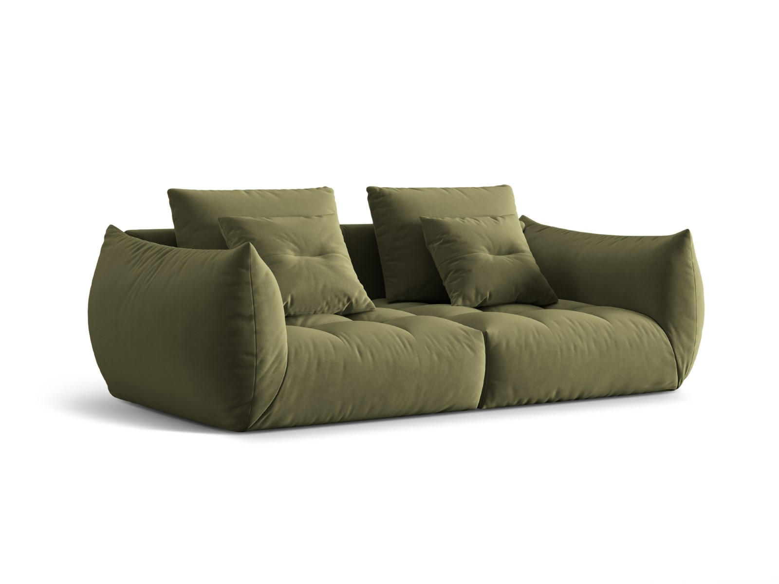 SOFA modular Bloom aus Samt hellgrün 3 Sitzplätze - Hellgrün, Textil (106/95/232cm) - Micadoni