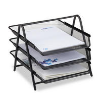 ULOŽENIE dokumentov - čierna, kov (29.5/27/35.5cm) - Relaxdays