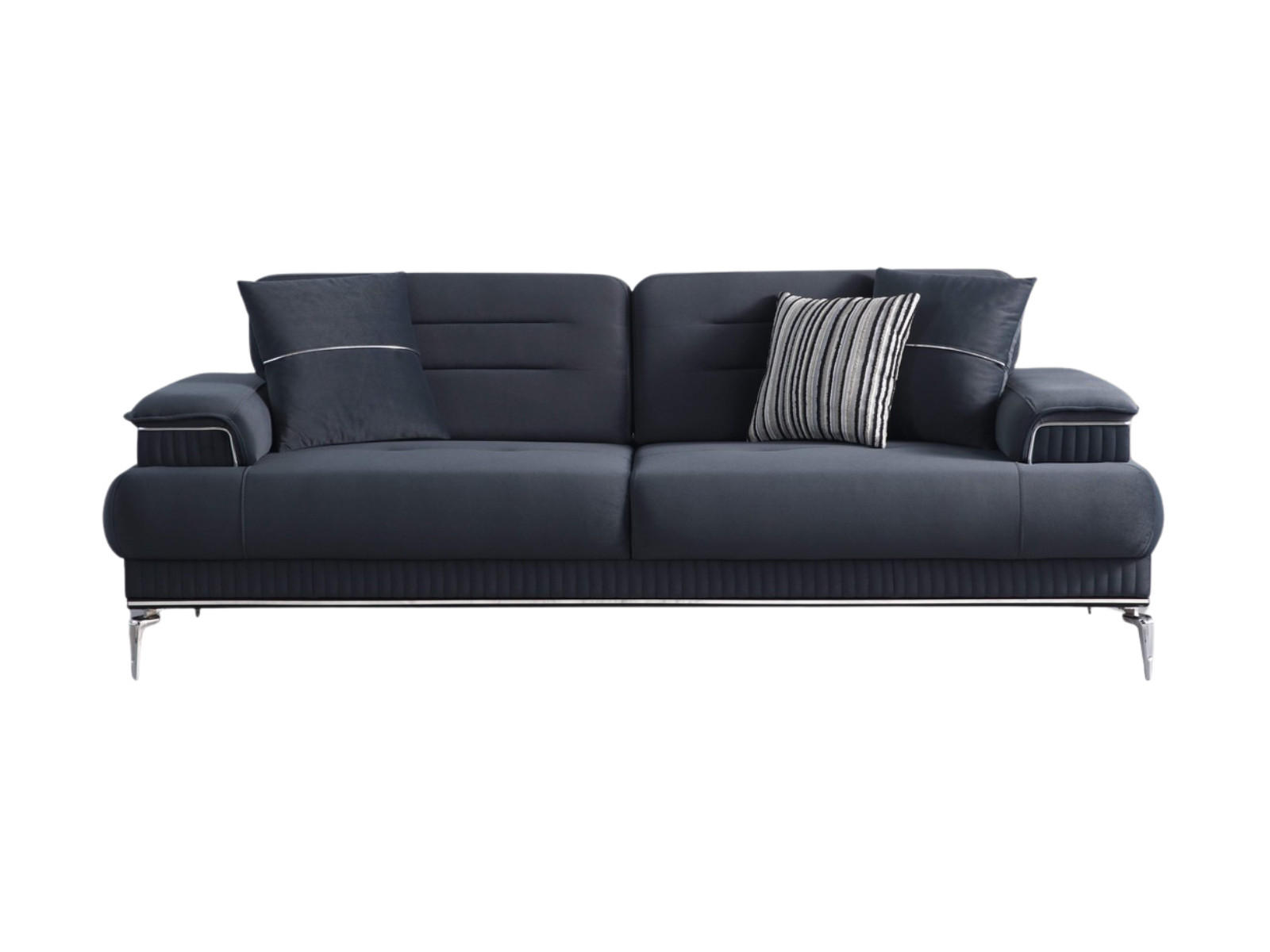 SOFA Toledo 2-Sitzer Samtstoff Anthrazit - Anthrazit, Textil/Metall (190/88/103cm)