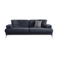 SOFA Toledo 2-Sitzer Samtstoff Anthrazit - Anthrazit, Textil/Metall (190/88/103cm)