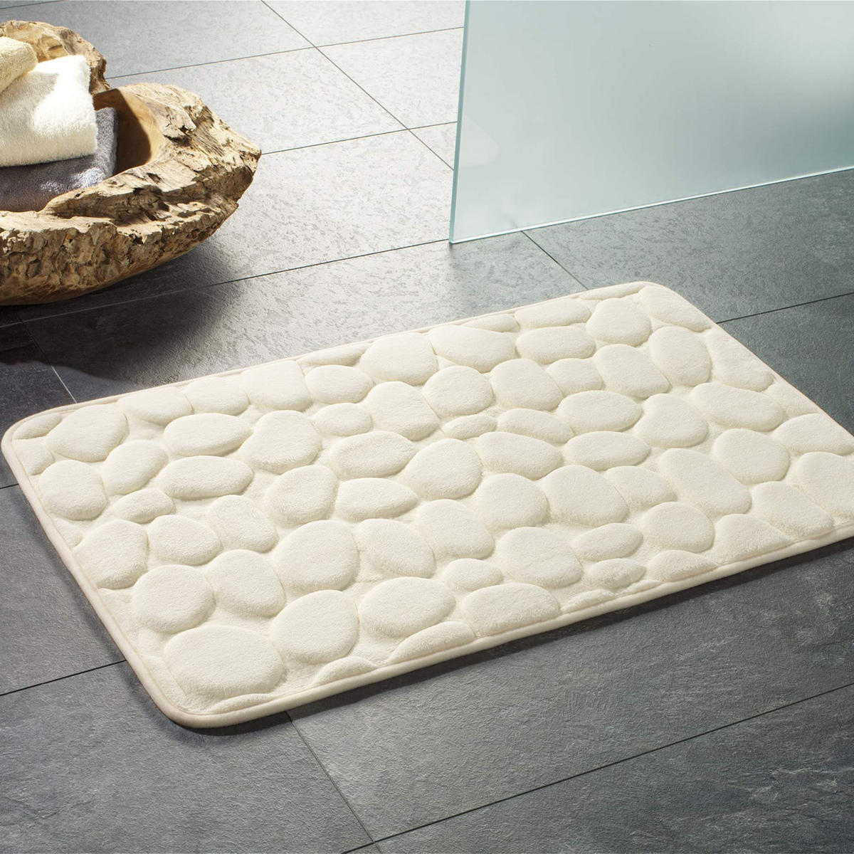 MEMORYSCHAUM BADEMATTE LONDON - Creme, Textil (60/100cm) - WohnDirect