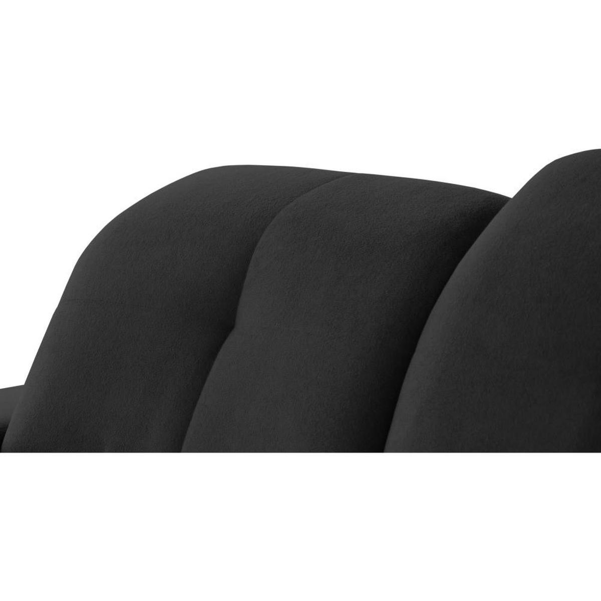 ECKSCHLAFSOFA Leon L Schwarz - Schwarz, Kunststoff/Textil (255/120cm) - Beautysofa