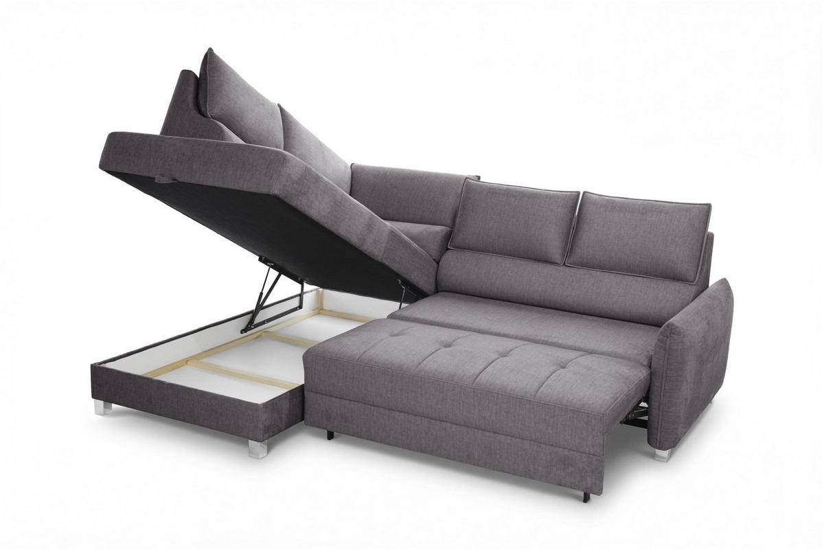 ECKSOFA Marno In Chill Me - Grau, Holzwerkstoff/Textil (200/260cm) - Fun Möbel