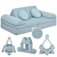 SPIELSOFA Kinder Fantasiewelt 8tlg - Blau, Textil (150/55/66cm) - Linodino