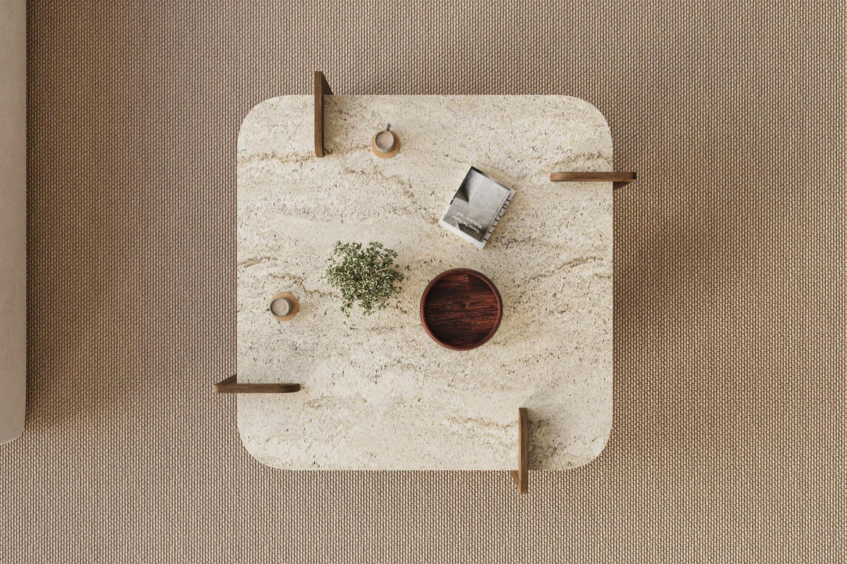 COUCHTISCH afrolli beige - Beige, Holz (90/90/35cm) - Habitat Garten