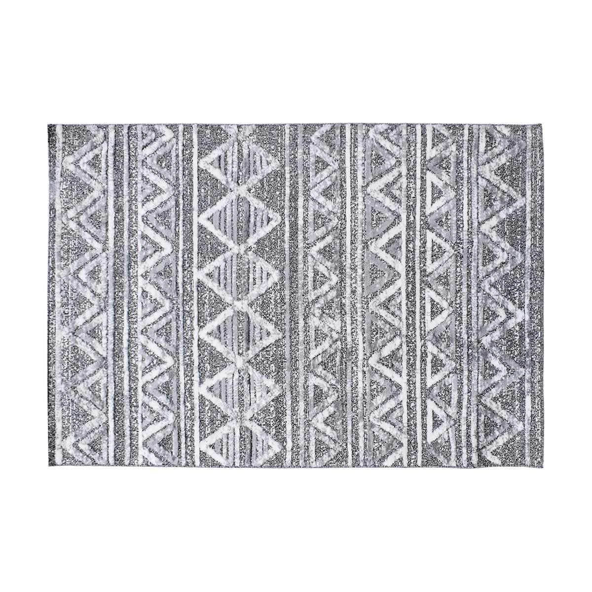 TEPPICH Berber Reliefmuster Wei? Grau 160x230 cm ERGA - Dunkelgrau, Textil (160/230cm) - Miliboo