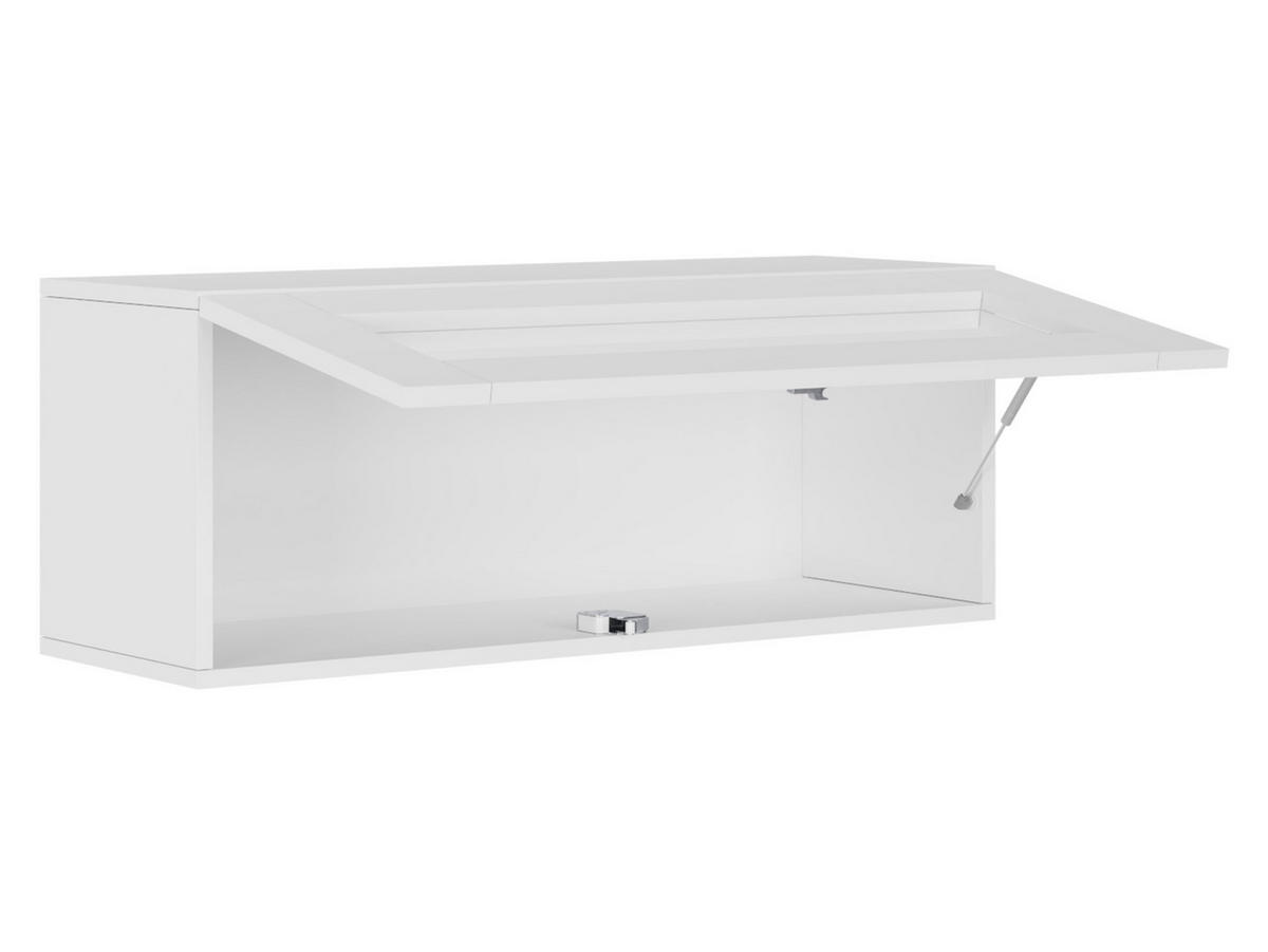 HÄNGEVITRINE 90 Vigo Glas mit weißer LED Beleuchtung - Weiß Hochglanz/Weiß, Holzwerkstoff (35/90/32cm) - MIRJAN24