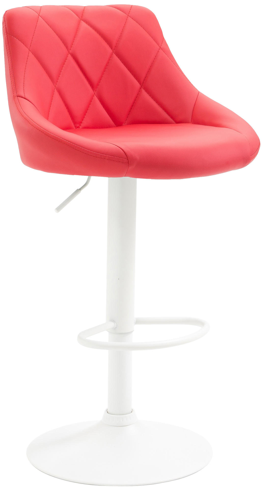 BARHOCKER Lederlook rot - Rot/Weiß, Textil/Metall (46/83/49cm) - CLP