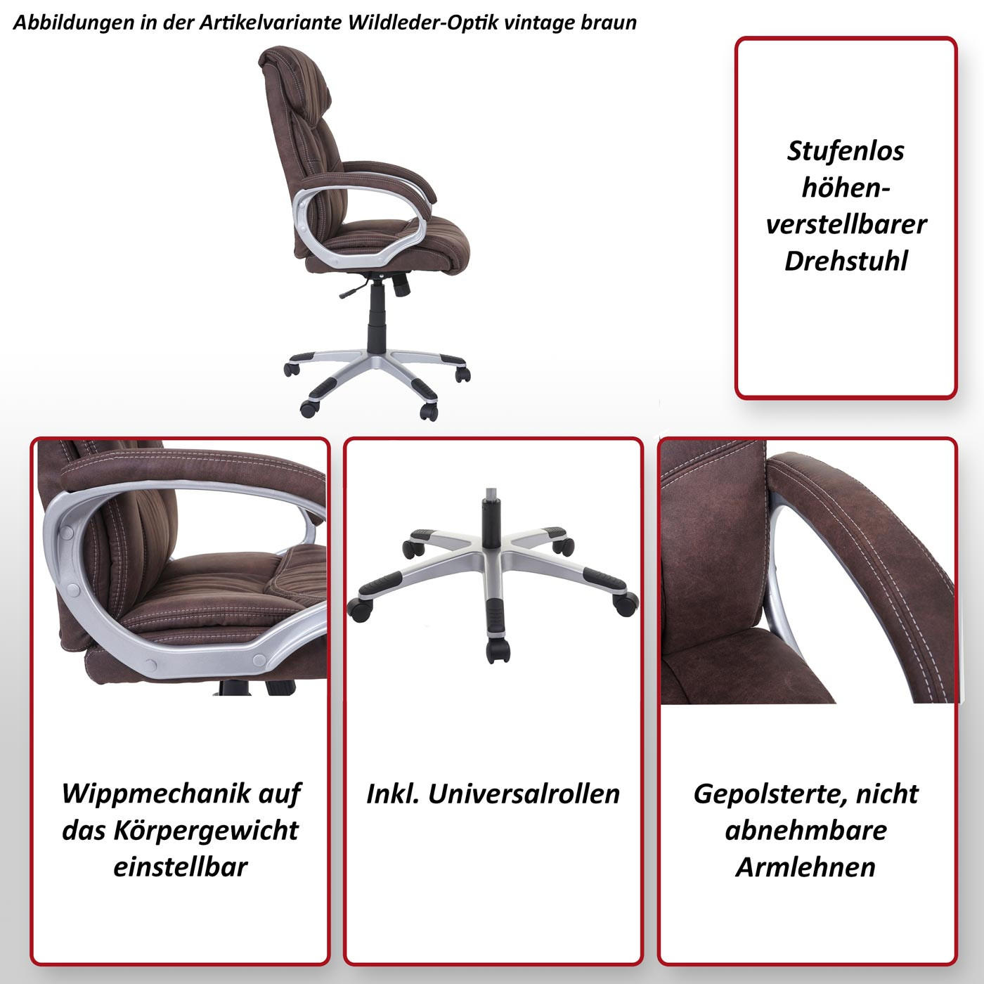 BÜROSTUHL Grau - Grau, Textil (73/120/78cm) - MCW