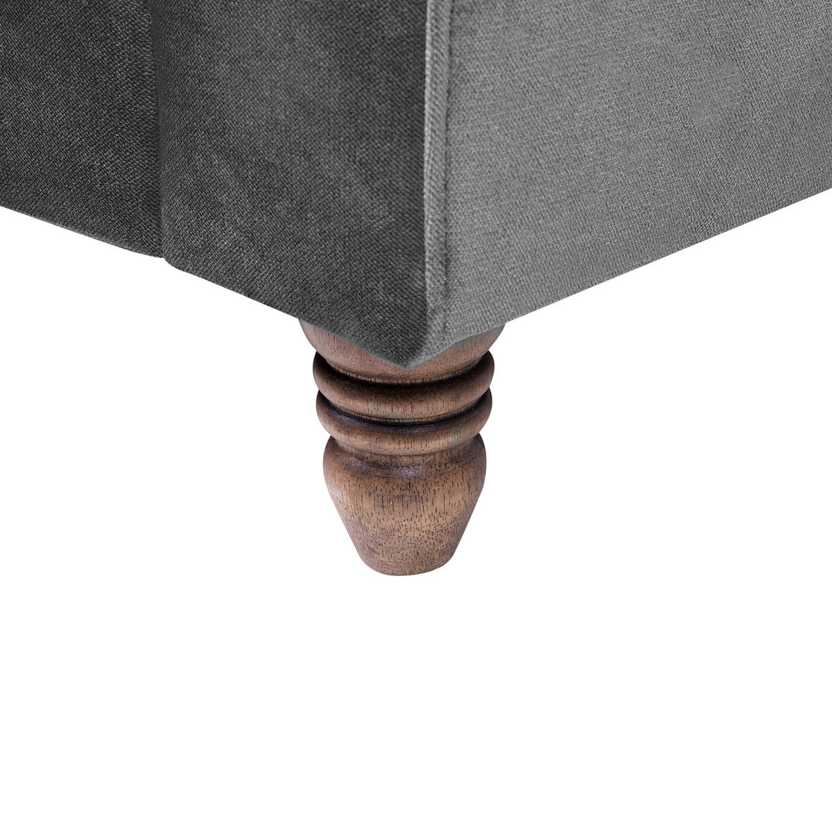 3-SITZER-SOFA Samtstoff Grau Eike - Grau, Textil (186/82/102cm) - Beliani