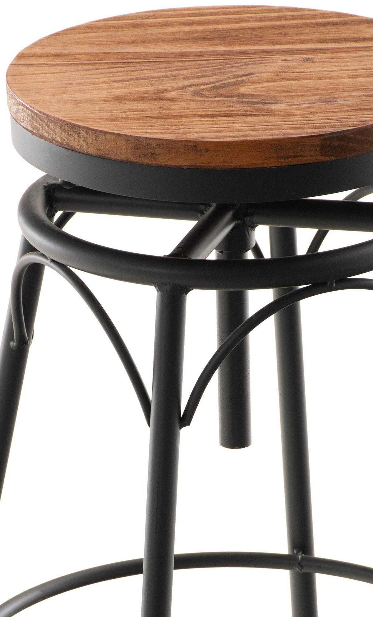 BARHOCKER 2er Set Bean schwarz - Schwarz, Holz/Metall (42/90/42cm) - TPFLiving