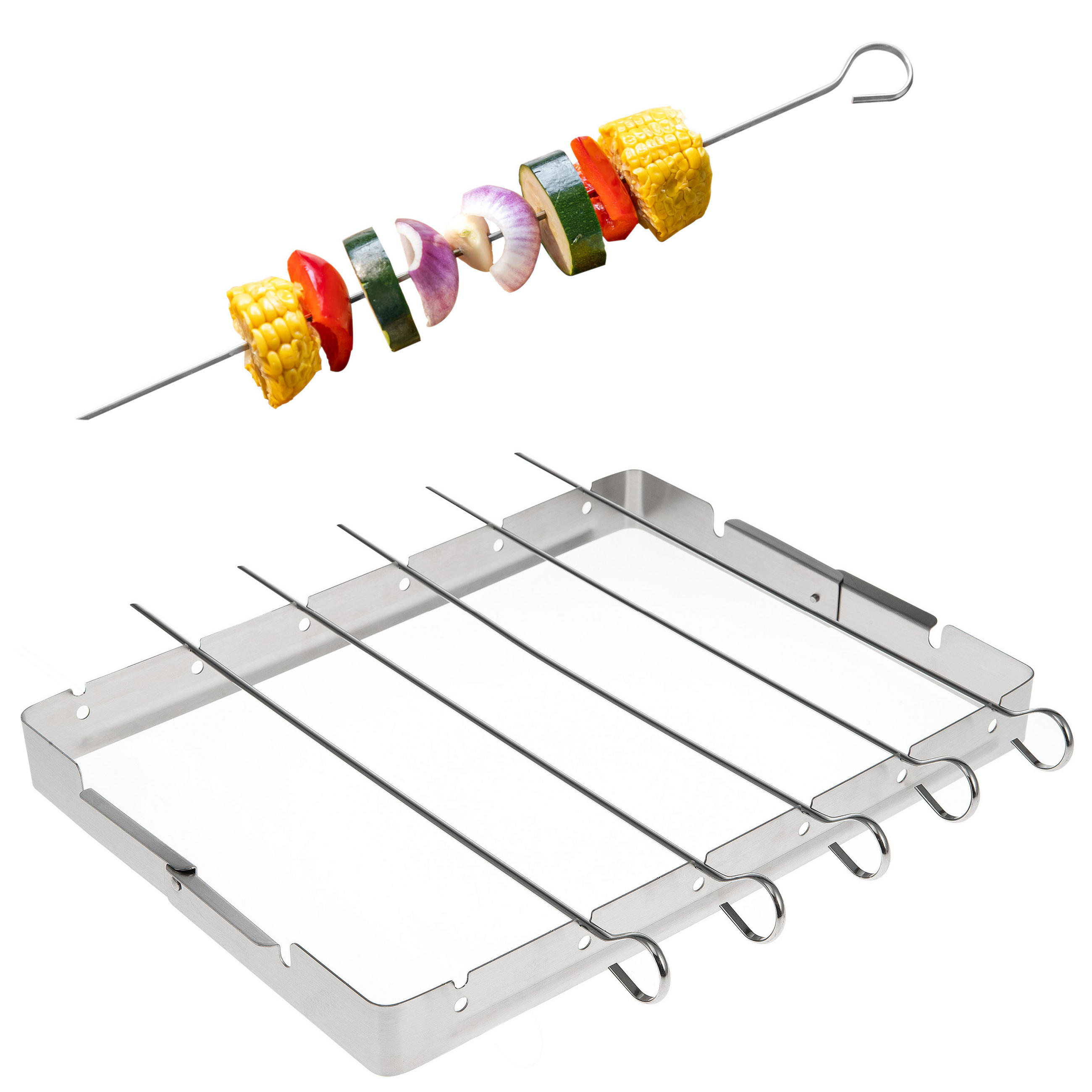 GRILLSPIESSE 6-er-Set, silber, Edelstahl - Edelstahlfarben, Metall (36.7/15/3cm) - bremermann
