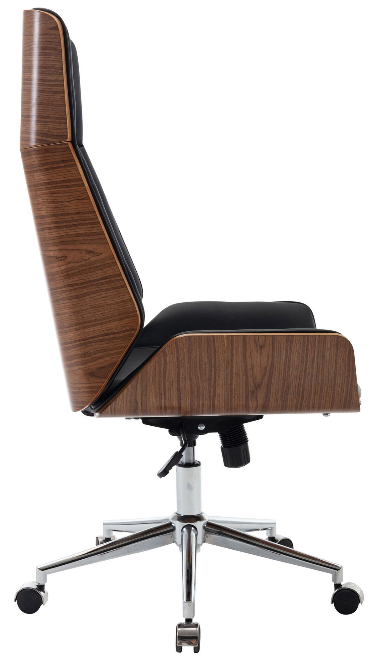 BÜROSTUHL Bredow, Kunstleder Walnuss/Schwarz - Schwarz, Textil/Metall (60/121/63cm) - TPFLiving