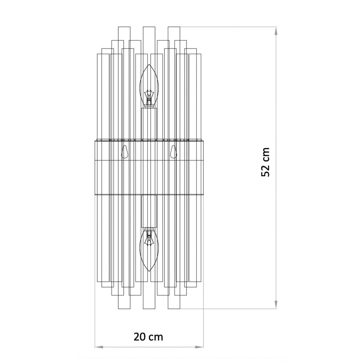 WANDLEUCHTE Almeria, Gold / Messing, 52cm - Goldfarben, Glas (20/52/10cm) - KOSILUM