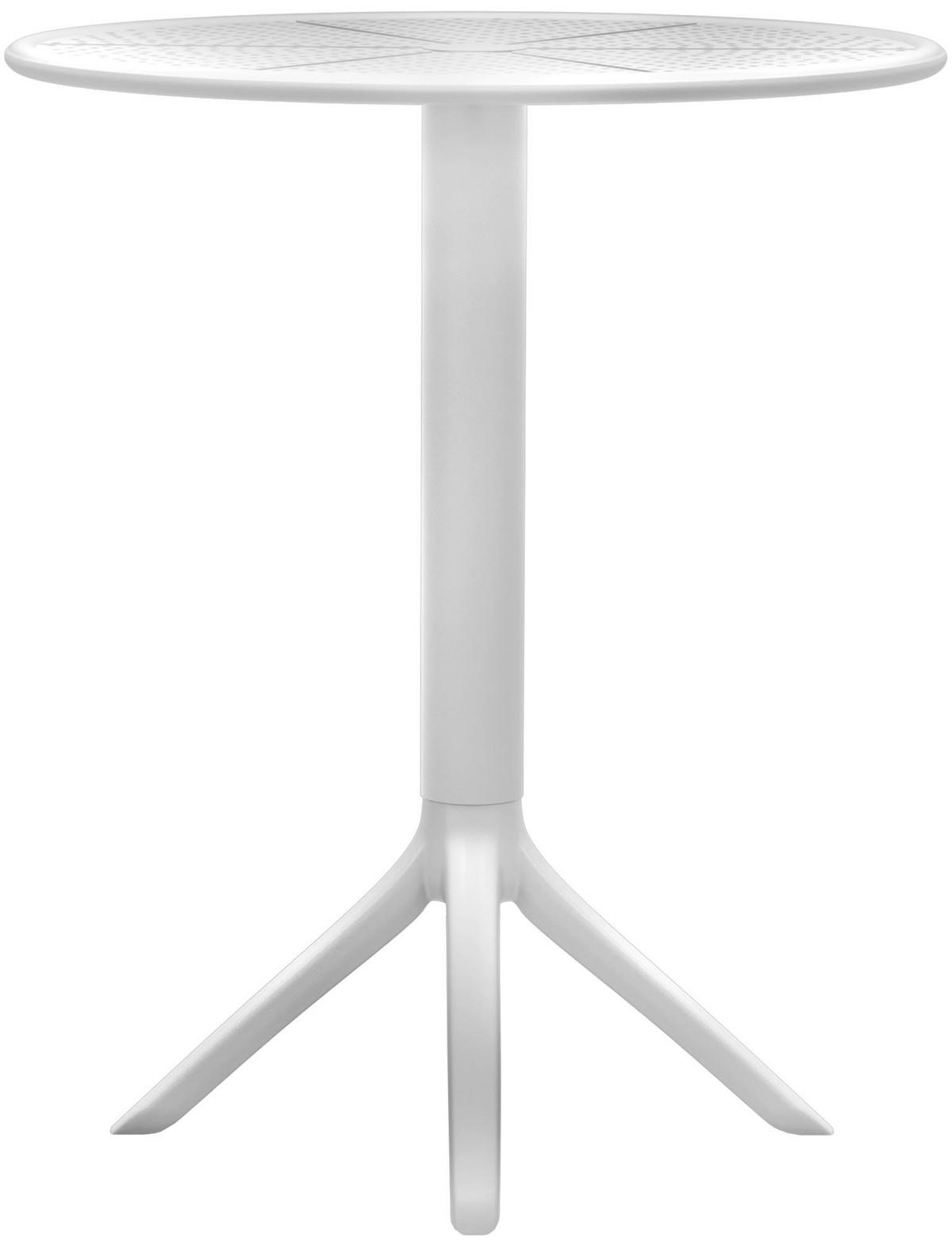 GARTENTISCH rund Kunststoff weiß - Weiß, Kunststoff (60/60/76cm) - CLP