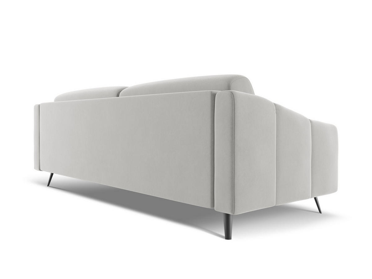 4-SITZER-SOFA Samt Stoff Grau - Silberfarben/Schwarz, Textil/Metall (238/80/95cm) - Makamii
