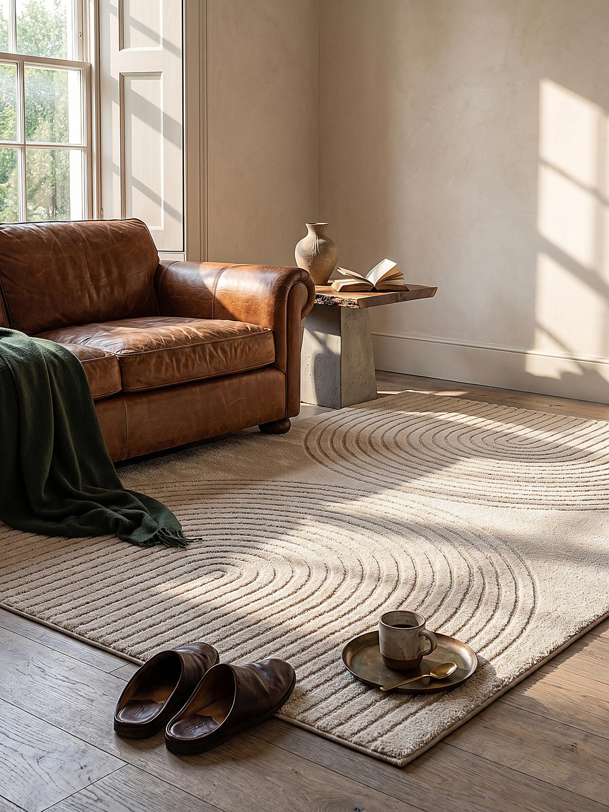 KURZFLORTEPPICH Geometrisch MUOTA Polypropylen Beige 240 x 340 cm - Beige, Textil (240/340cm) - KADIMA DESIGN