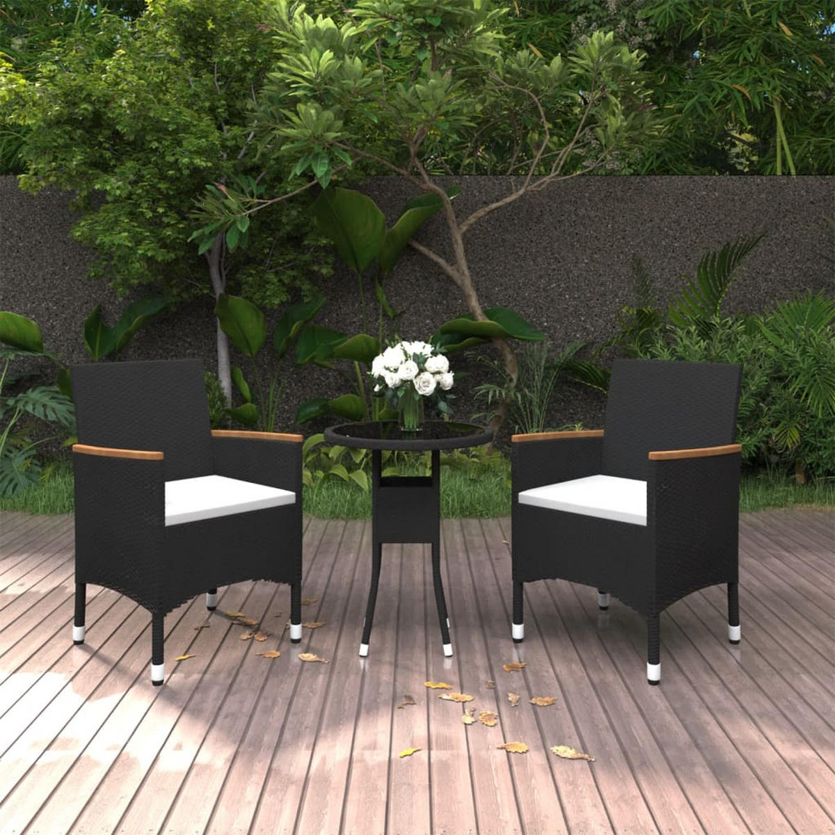 GARTENSET Yance 3-teilig - Schwarz, Metall - Nettlife