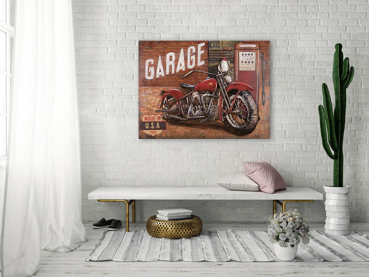 METALLBILD Rot 100/70 cm - Rot/Braun, Metall (6/70cm) - KUNSTLOFT