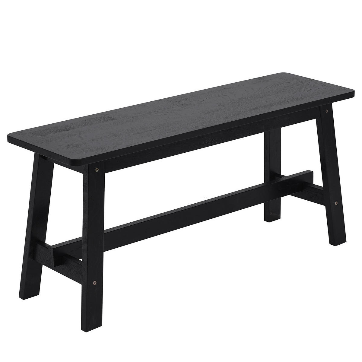GARDEROBENBANK - Eiche massiv - 100 cm - Schwarz, Holz (100/45/29cm) - home24