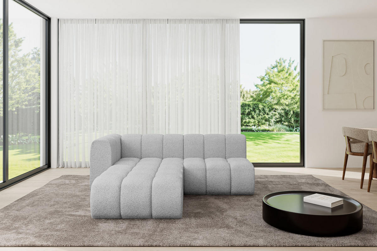 ECKSOFA modulares Sofa Darnel-L1 - 205x177x70 cm Hellgrau - Hellgrau, Holzwerkstoff/Textil (205/177cm) - ALTDECOR