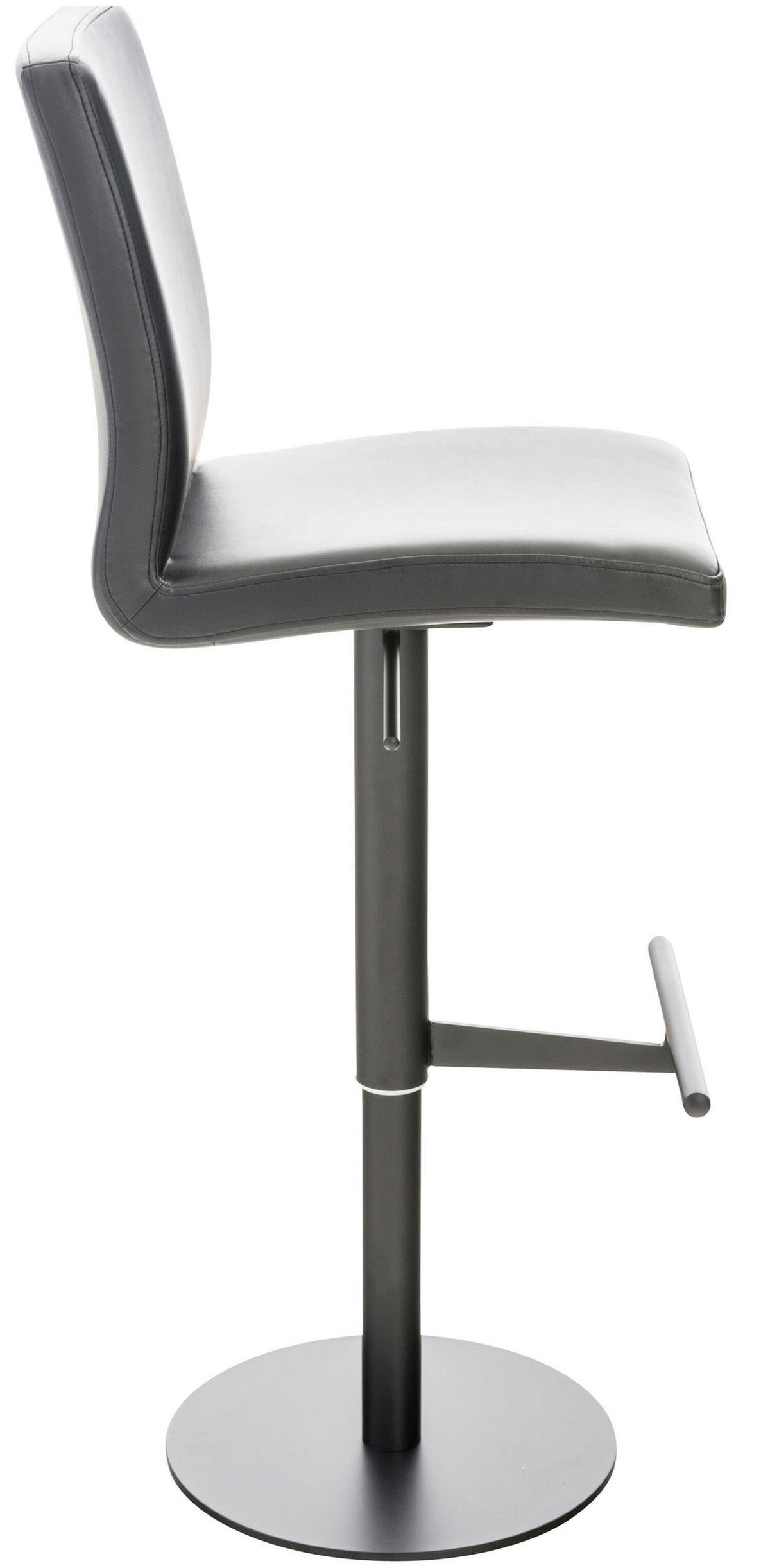 BARHOCKER Cathy, Gestell schwarz, Kunstleder Schwarz - Schwarz, Kunststoff/Textil (40/100/49cm) - TPFLiving
