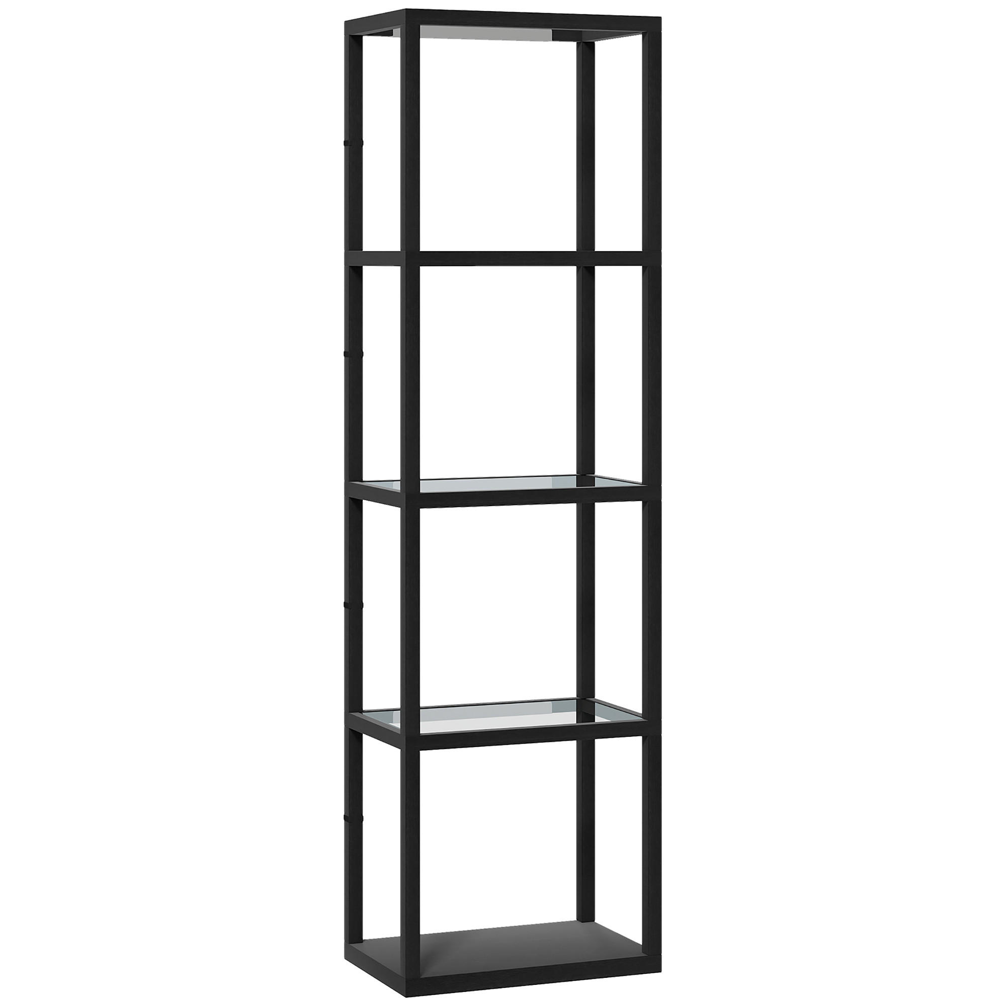 STEHLAMPE MDF Hartglas Schwarz - Schwarz, Holzwerkstoff (45/29/157cm) - HOMCOM