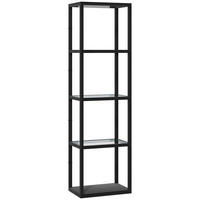 STEHLAMPE MDF Hartglas Schwarz - Schwarz, Holzwerkstoff (45/29/157cm) - HOMCOM