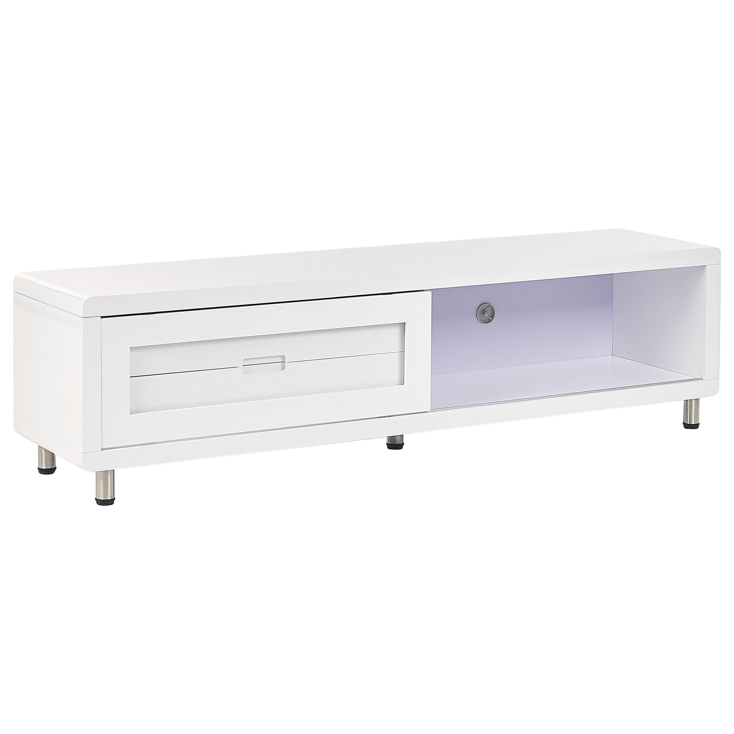 Beliani Tv-Möbel Weiß 158x43x39 cm