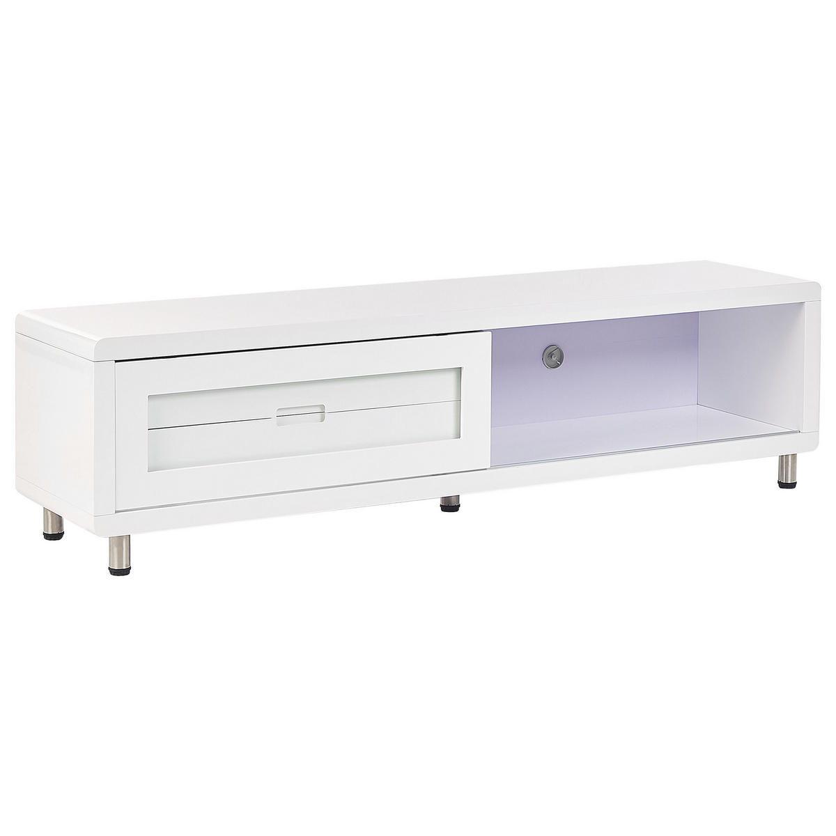 TV-MÖBEL Weiß PEMBORKE 39/158/43 cm - Weiß, Holzwerkstoff (158/43/39cm) - Beliani