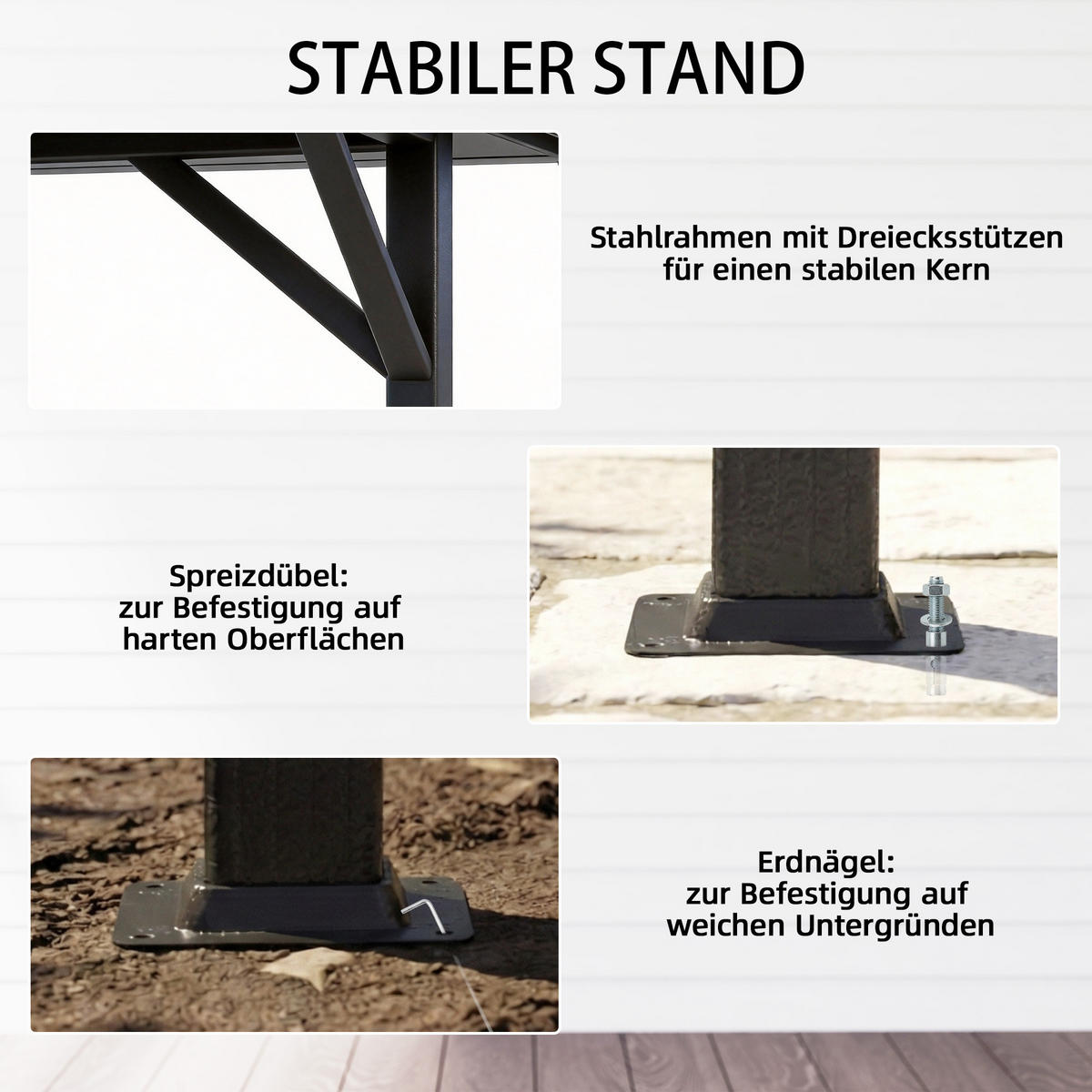 PAVILLON Metall Polyester Dunkelgrau - Dunkelgrau, Textil/Metall (300/270/380cm) - Outsunny