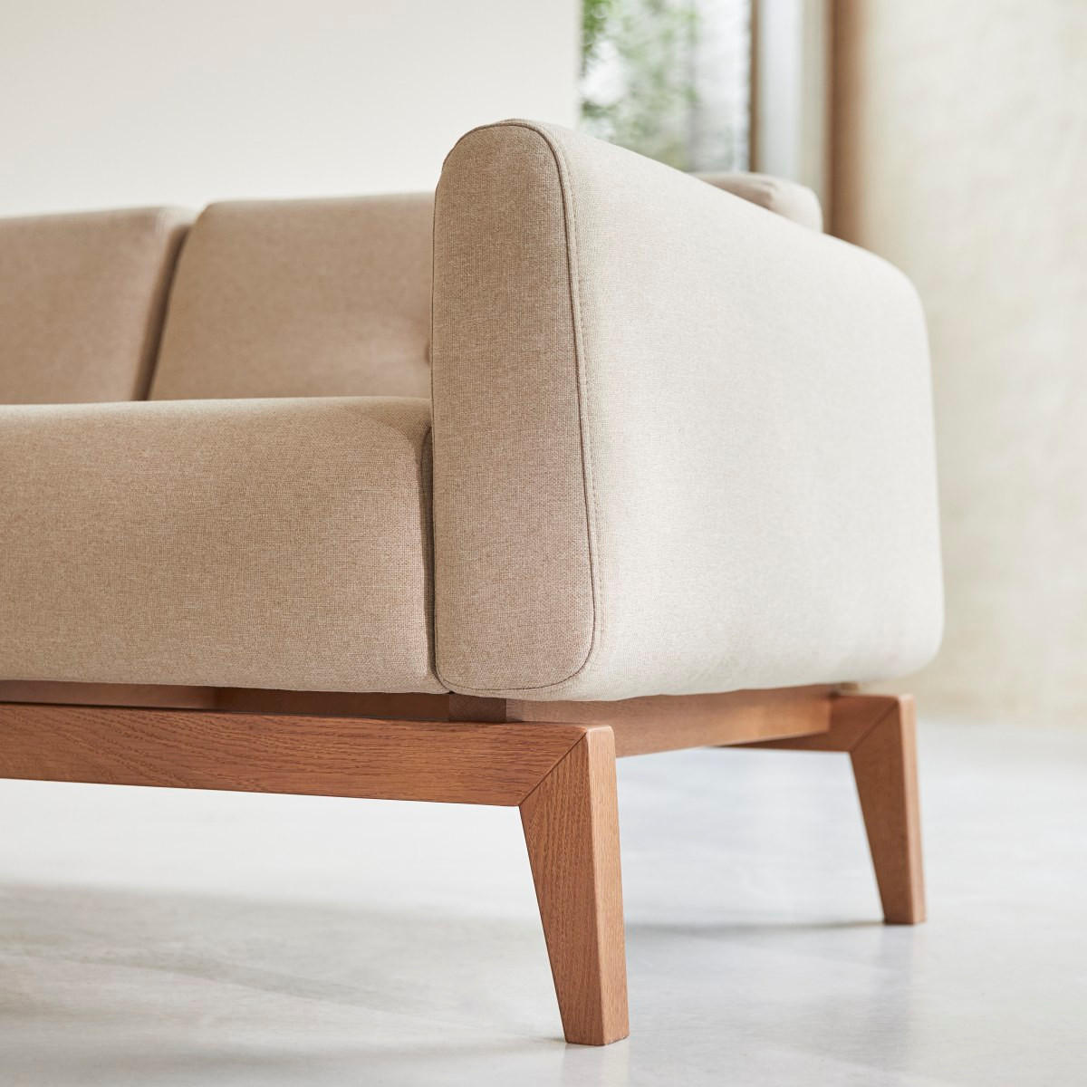 SOFA Bjorn Beige aus Stoff - Beige, Textil (155/70/82cm) - Tikamoon