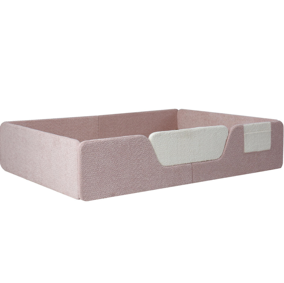 POLSTERBETT 140/190 cm Rosa aus Samt mit abnehmbaren Seitengittern - Rosa, Textil (140/190cm) - OKMYHOME