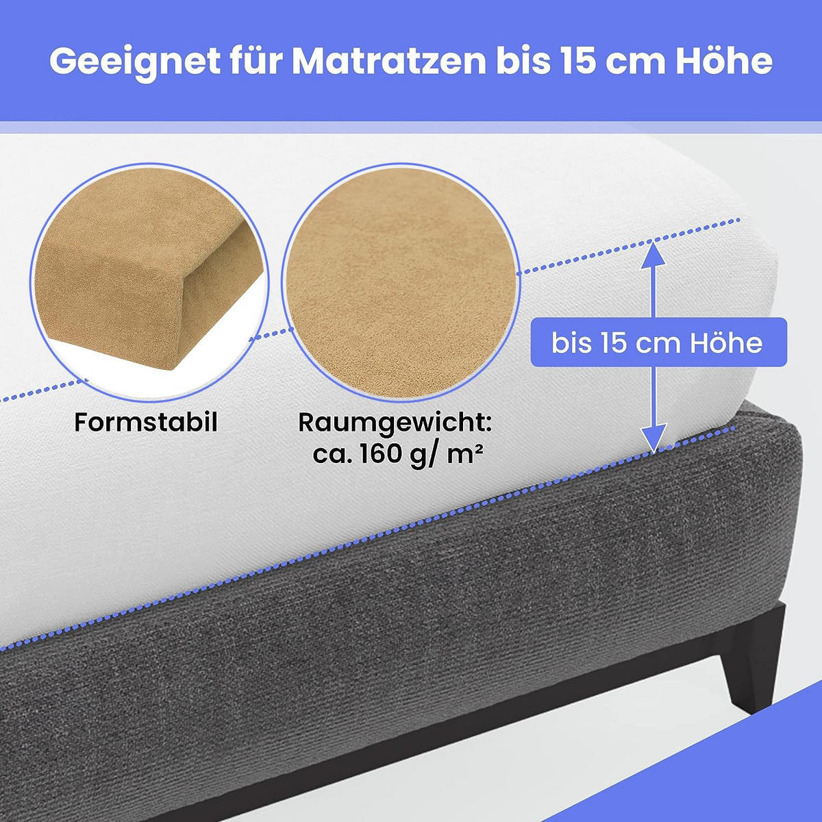 SPANNBETTLAKEN 80/200 cm, Frottee Elastisch 100 % Baumwolle Beige - Beige, Textil (80/200cm) - Best For Home