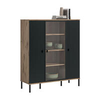 HIGHBOARD Chess schwarz 115/41/137 cm - Braun, Holzwerkstoff (115/137/41cm) - Xonox