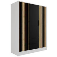 KLEIDERSCHRANK NELIA - 150 cm - Schwarz/Weiß, Holzwerkstoff (150/200/51cm) - ALTDECOR
