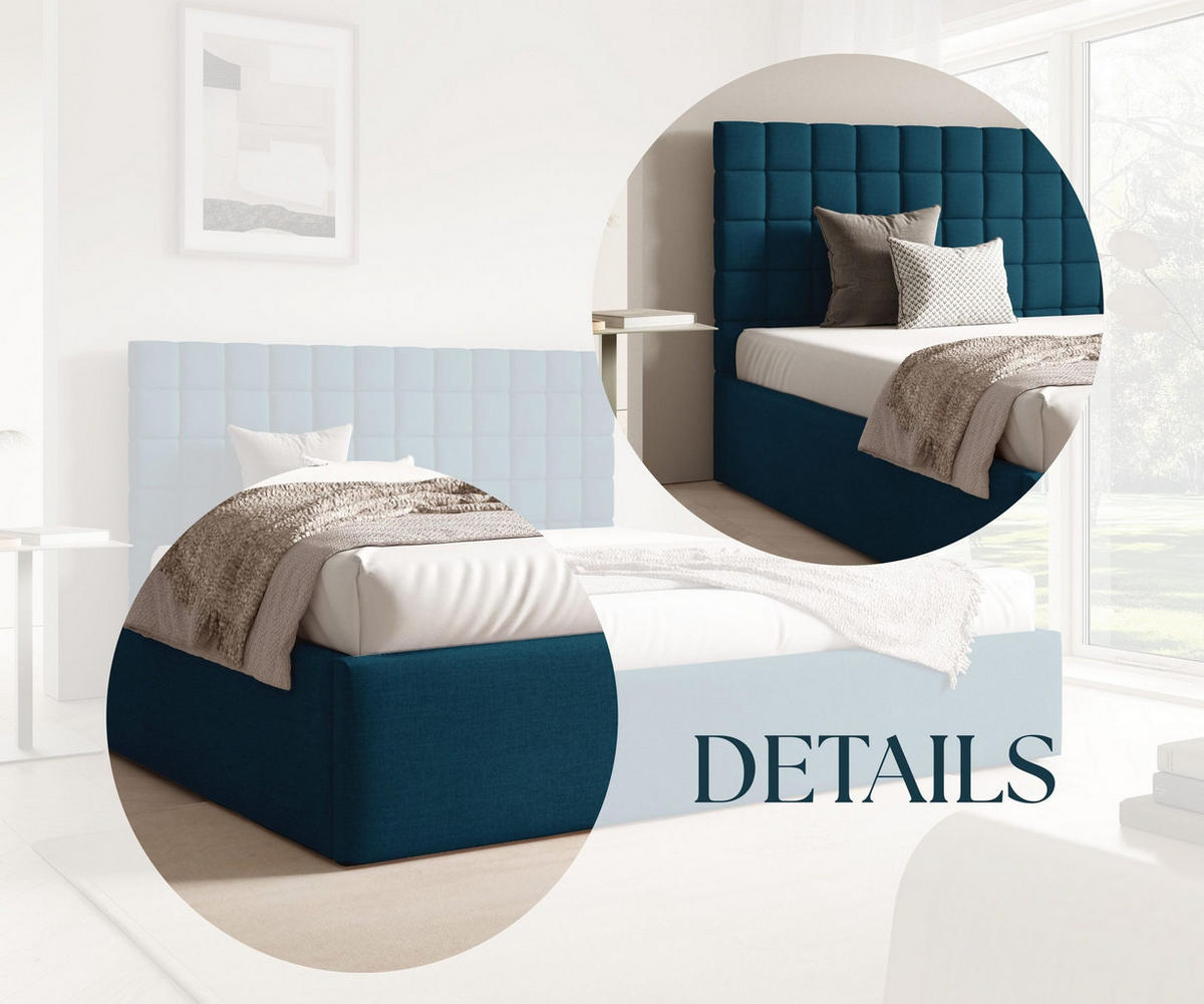 POLSTERBETT BEZA III - Dunkelblau - Dunkelblau, Holz/Textil (160/200cm) - AN-Moebel 4u