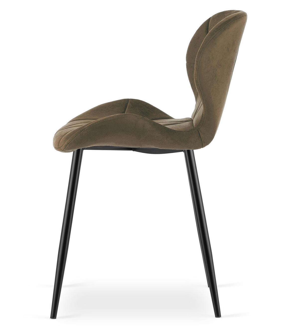 STUHL Braun 46x53 cm MANGO Samtbezug - Braun, Kunststoff (46/46/53cm)