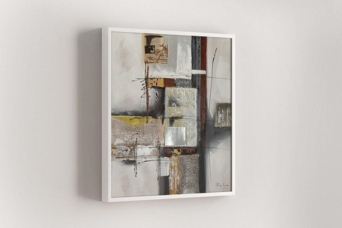 OLEJOMALBA 80/80 cm, Zvířata - šedá/béžová, dřevo/textil (80/80cm) - KUNSTLOFT