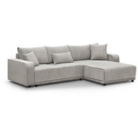 ECKSCHLAFSOFA Primo L beige - Beige/Schwarz, Textil (290/185cm) - Beautysofa